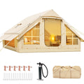 6 Person Inflatable Camping Tent with Pump - Family Glamping Tent with Mesh Windows