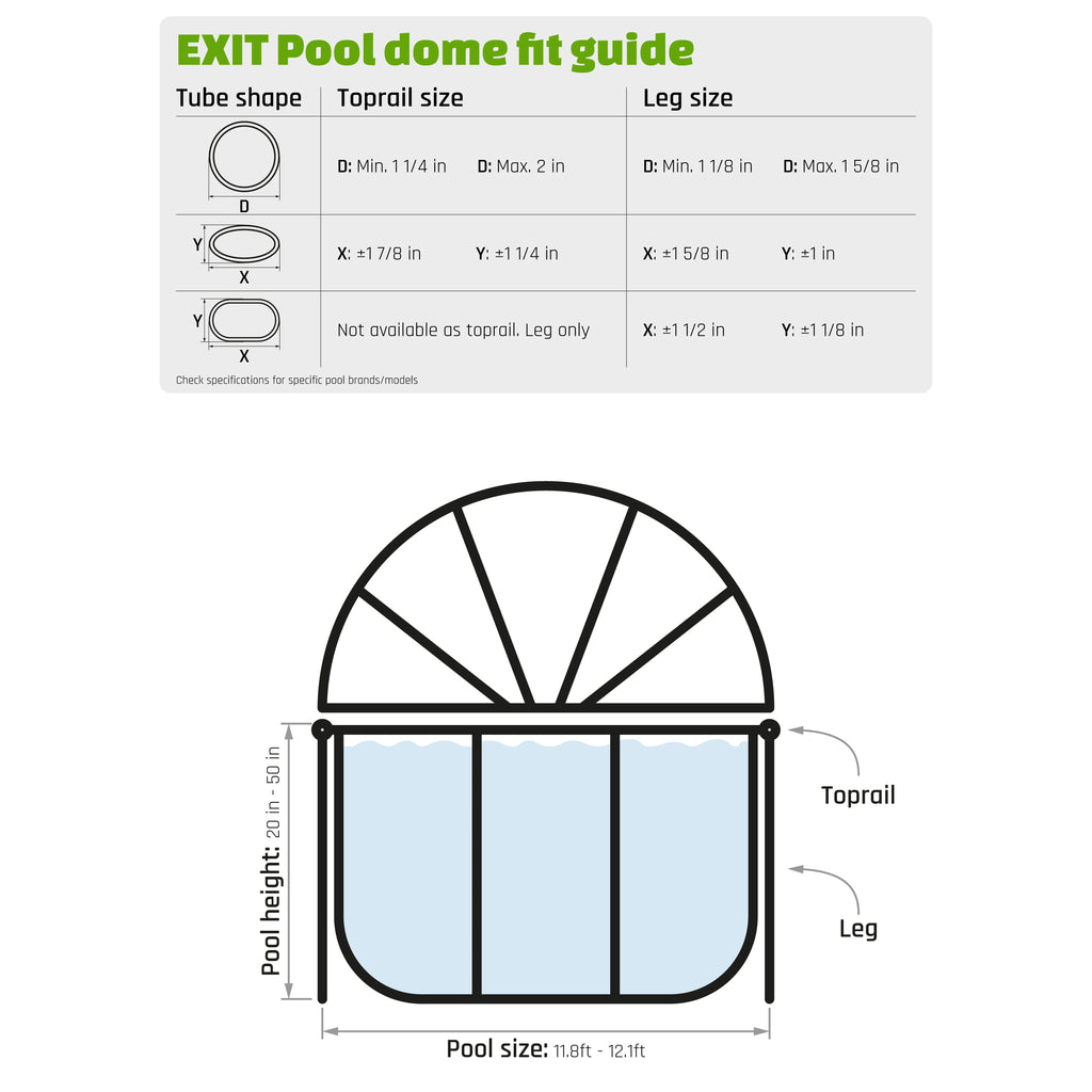 EXIT Toys UV Resistant Pool Covers, PVC Transparent, 104" x 104" x 55"