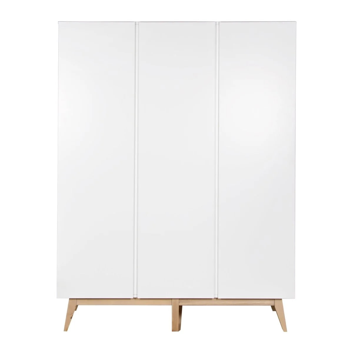 Grande armoire enfant blanche 3 portes avec penderies et étagères