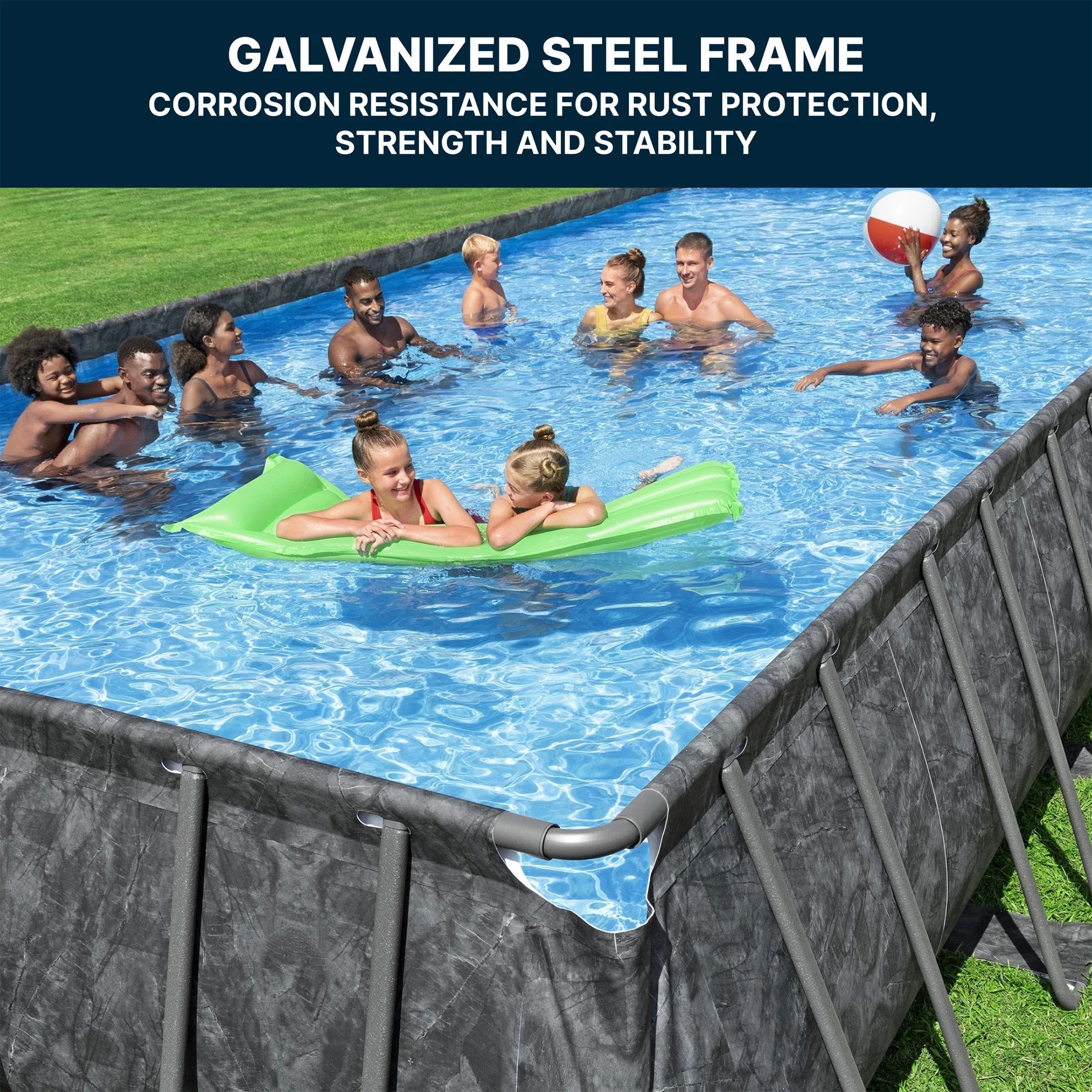 Bestway APX 365 31'4" x 16' x 52" Rectangular Above Ground Swimming Pool