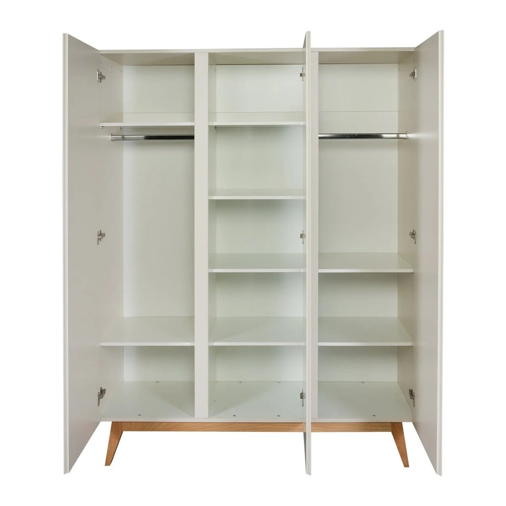 Grande armoire enfant argile 3 portes avec penderies et étagères