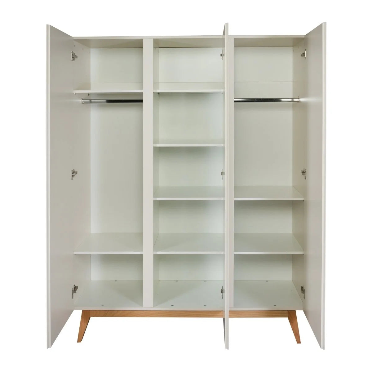 Grande armoire enfant argile 3 portes avec penderies et étagères