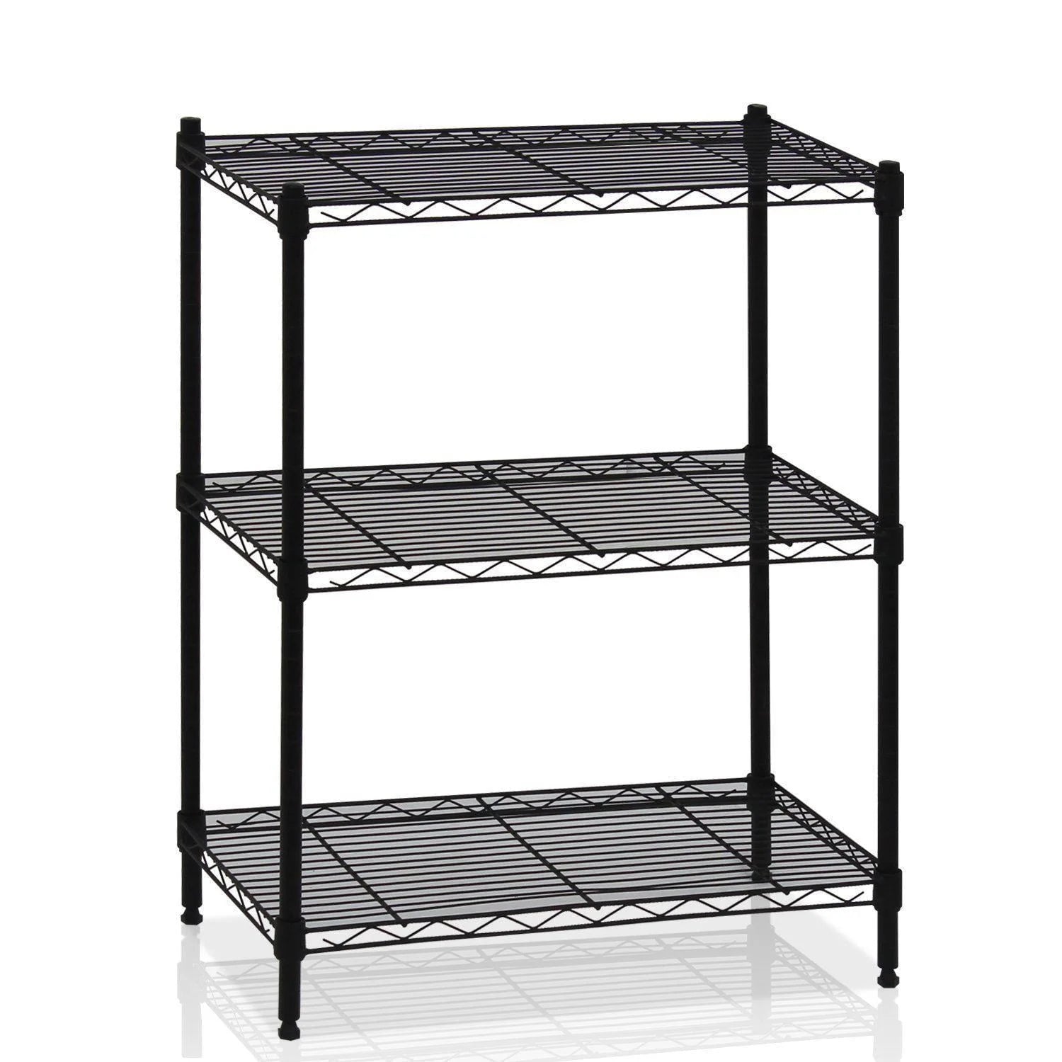 Winado 23'' x 13'' x 31'' Microwave Bakers Storage Wire Rack with 3-Shelf, Black