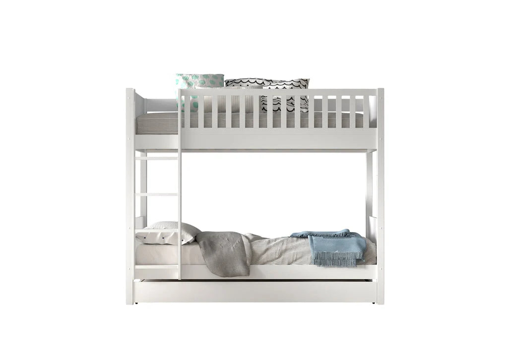Lit superposé enfant blanc 2 places avec tiroir compatible