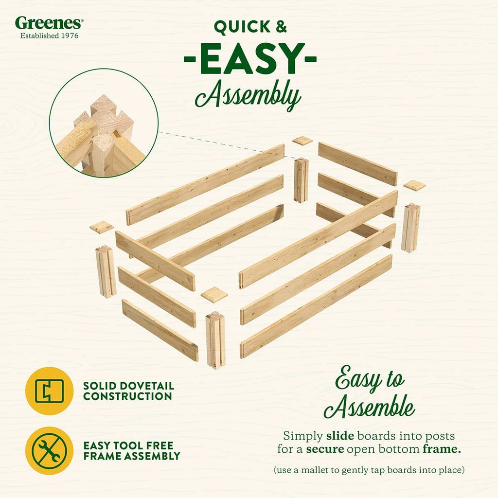 Original Cedar Raised Garden Bed, 2' x 4' x 10.5" - Made in with North Cedar