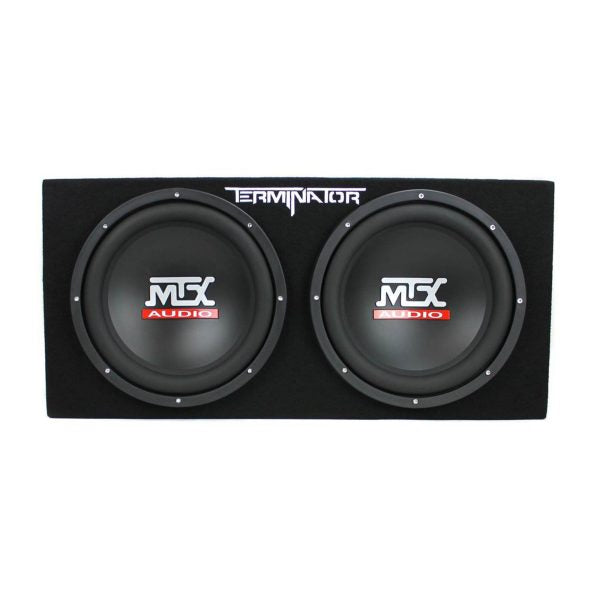 MTX Terminator Dual 12-Inch Loaded Subwoofer Enclosure System with 1500W Mono Amplifier & Complete Amp Installation Kit