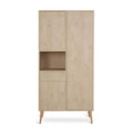 Armoire enfant chêne naturel 3 portes avec tiroir push et penderie