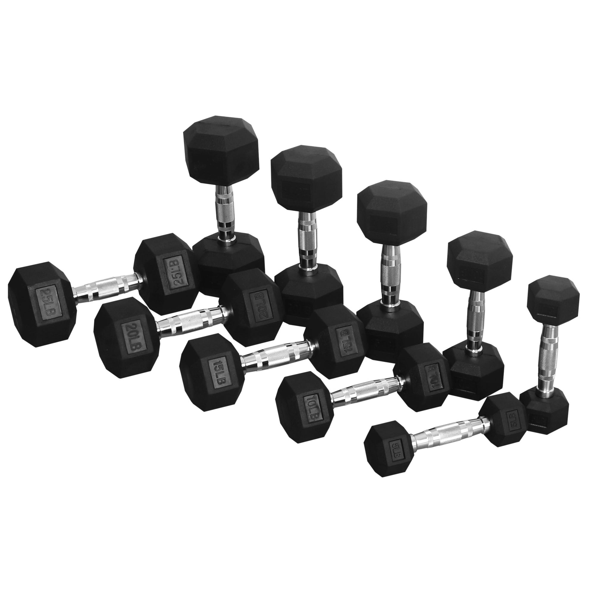BalanceFrom Non Slip Grip Rubber Hex Dumbbell Set, 5.00 x 12.00 x 5.00 in