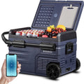 35L Portable Car Refrigerator Freezer - Dual Zone Electric Cooler with App Control, Wheels & Handle for RV, Truck, Jeep & Camping