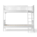 Lit superposé enfant 90x200 cm en bouleau massif avec échelle inclinée