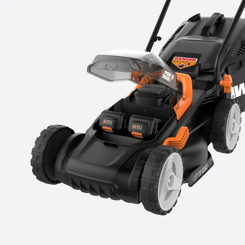 40V Cordless Lawn Mower - 14-Inch Battery Powered Mower with Intellicut, Mulching & Dual 20V Batteries