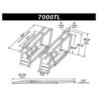 7000TL Portable Vehicle Lift System for Trucks & SUVs, 7,000 lb Capacity Hydraulic Car Lift with Safety Locks & Lift Blocks