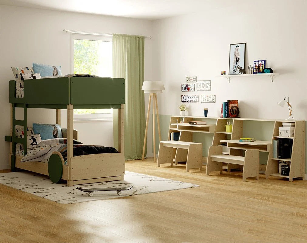 Lit enfant évolutif 90x190 cm en sapin massif avec sommier inclus