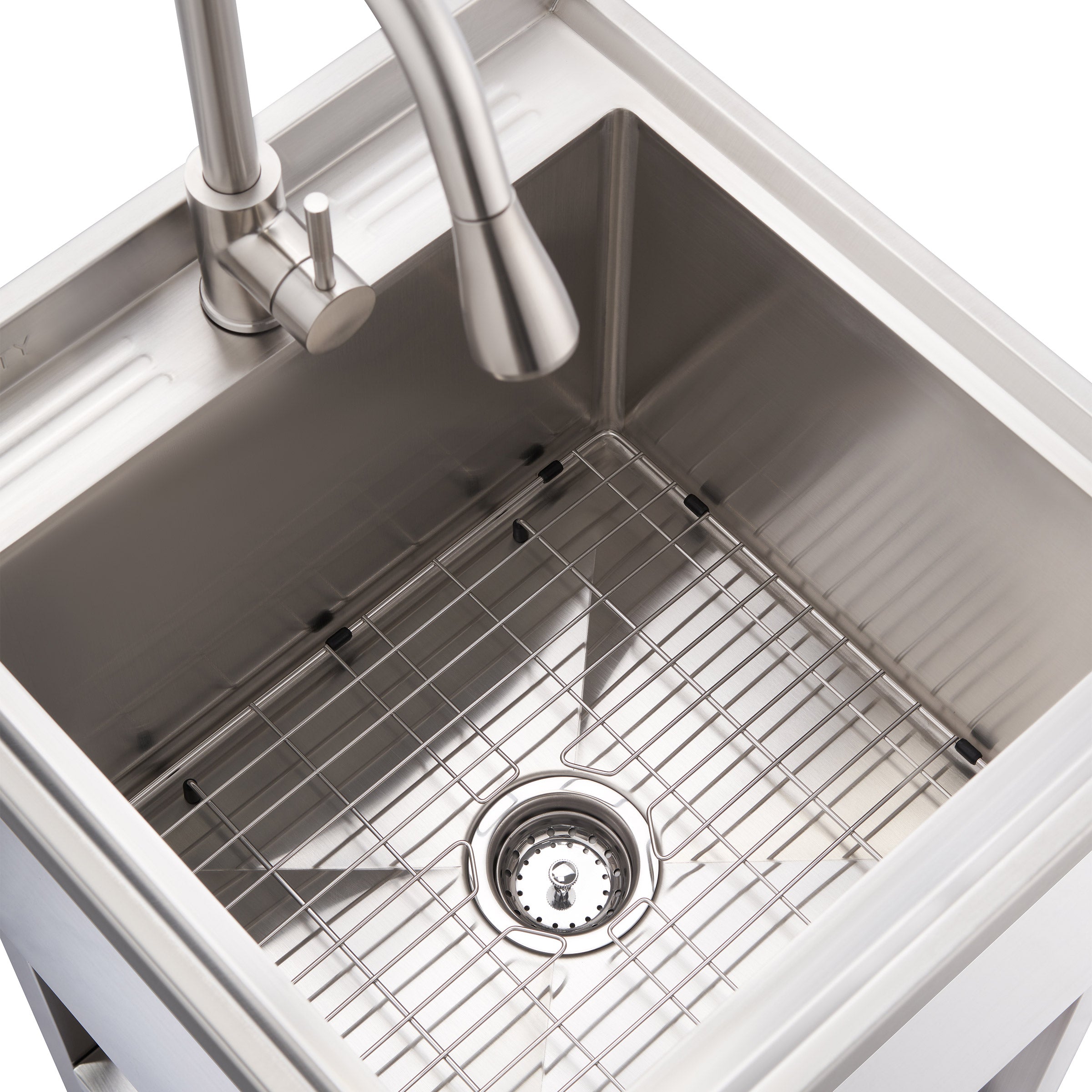 TRINITY 18' x 16' x 13' Stainless Steel Utility Sink with Pull-out Faucet