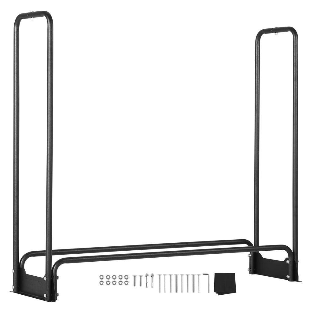BENTISM 4.3ft Outdoor Firewood Rack with Cover Firewood Holder 52" x 14.2" x 46.1"