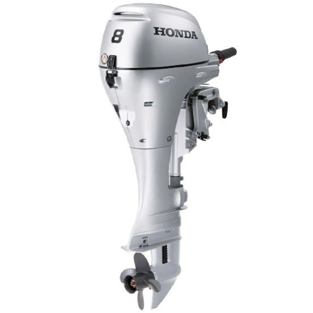 8 HP 4-Stroke Outboard Motor with Throttle Grip and Power Tilt, Portable Boat Engine