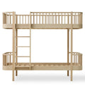 Lit superposé enfant chêne 90x200 cm avec tiroir et barrière de sécurité