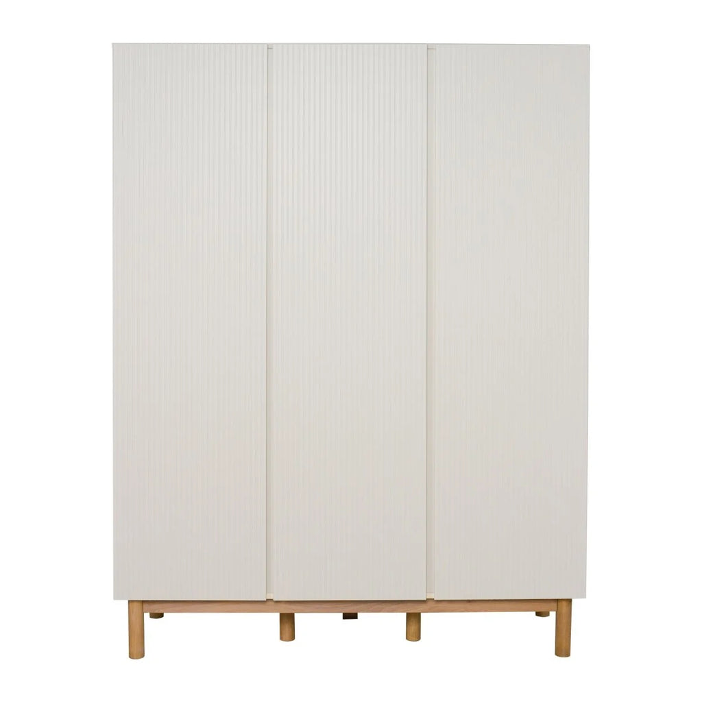 Grande armoire enfant argile 3 portes avec étagères et penderies