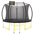 JAMPOOCA Pumpkin Trampoline with Enclosure for Kids and Adults, Black/Yellow, 63.78" x 17.72" x 8.66"