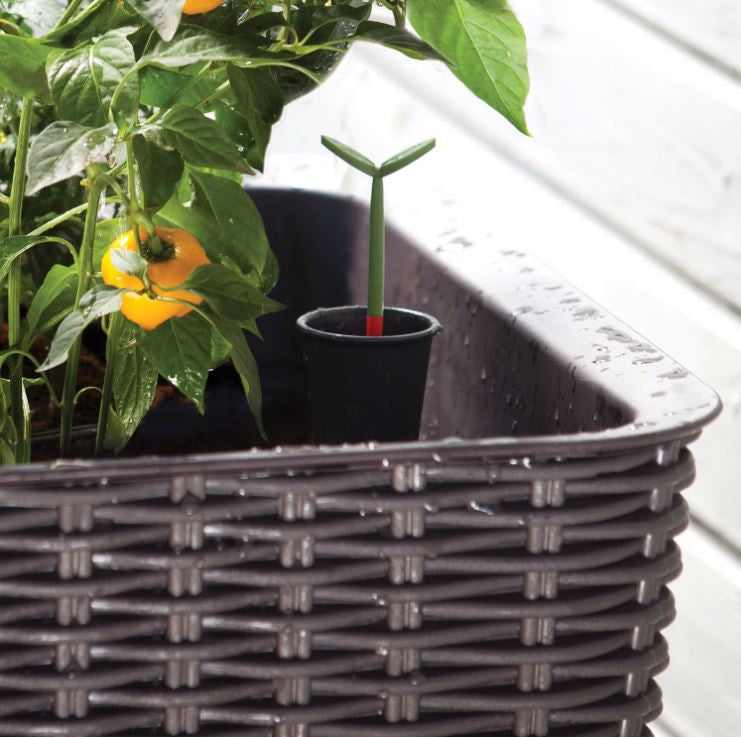 31.7 Gallon Raised Garden Bed Planter - Resin Wicker Elevated Planter with Water Indicator