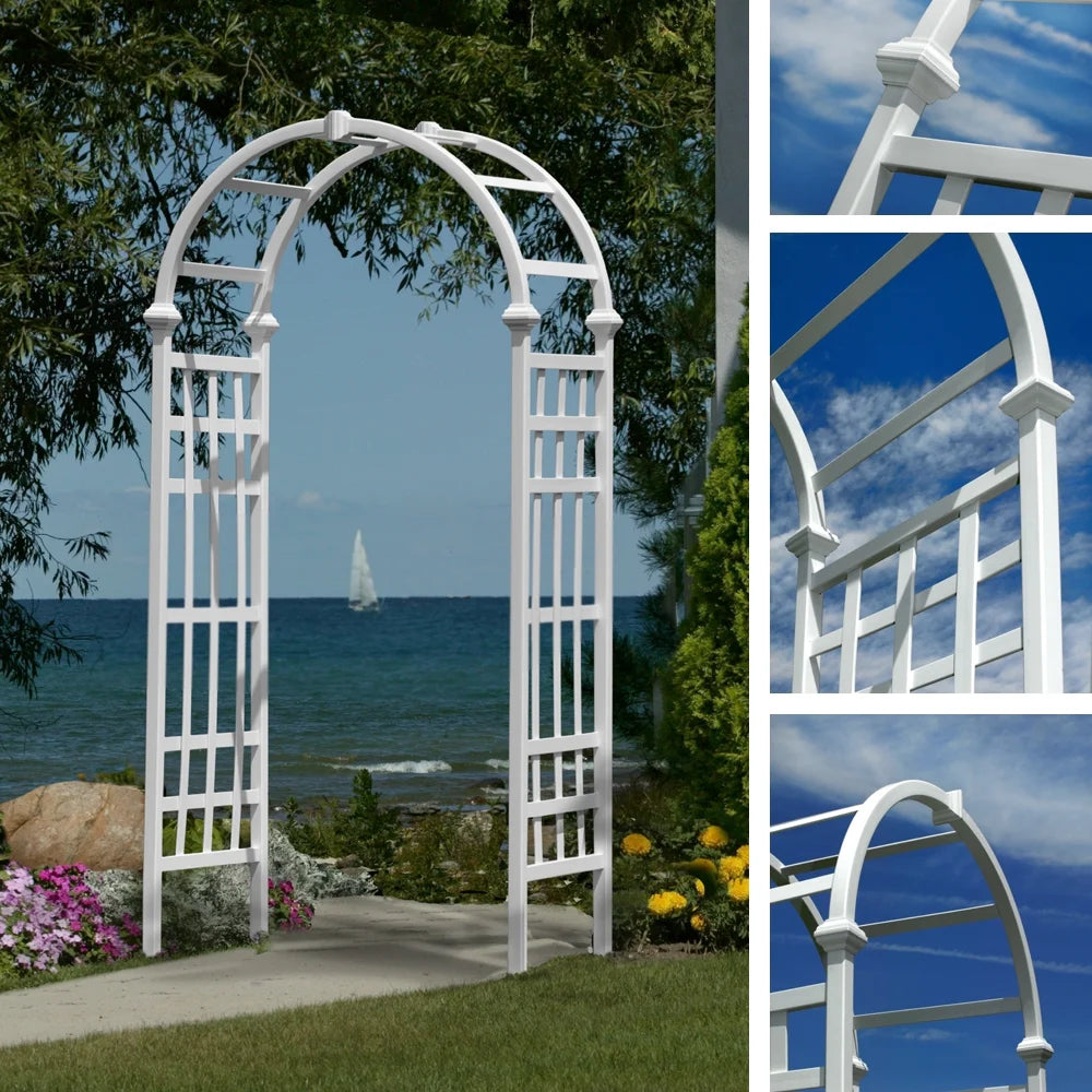 Vita 39 in L x 23 in W x 81 in H Athens Vinyl Arbor, White, VA68111