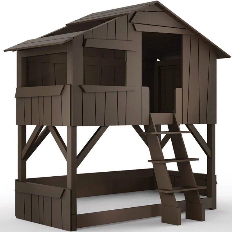Lit superposé enfant 90x190 cm en sapin massif avec sommier inclus