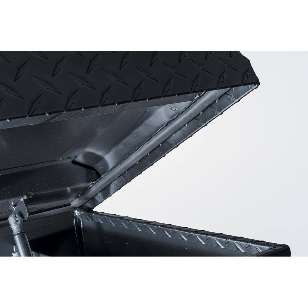 Aluminum Low Profile Saddle Truck Tool Box with Lock, Weather Seal & Sliding Tray for Toyota Tacoma