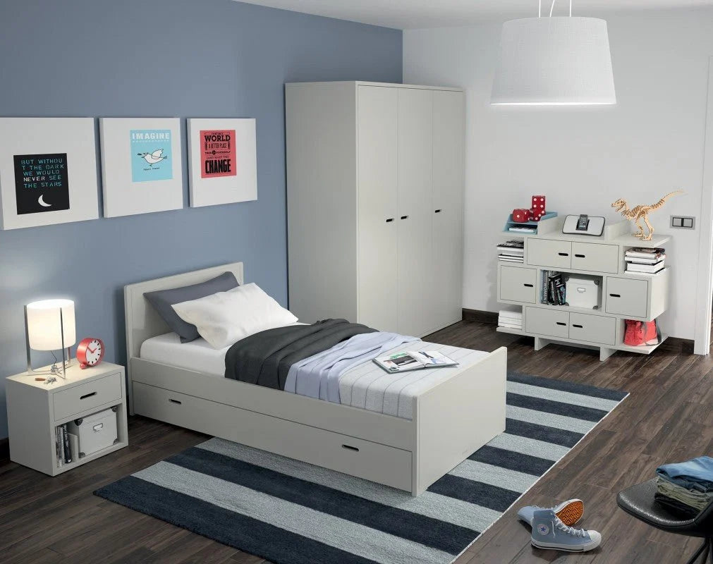 Grande armoire enfant 3 portes avec penderies et rangement modulable