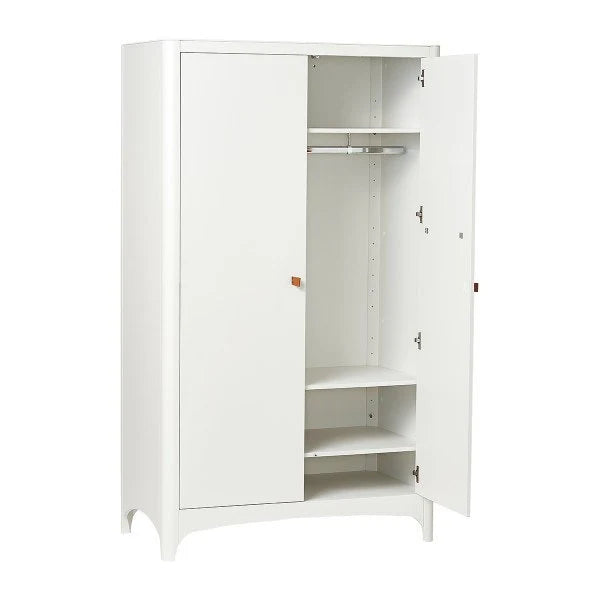 Armoire enfant blanche avec penderie et étagères amovibles