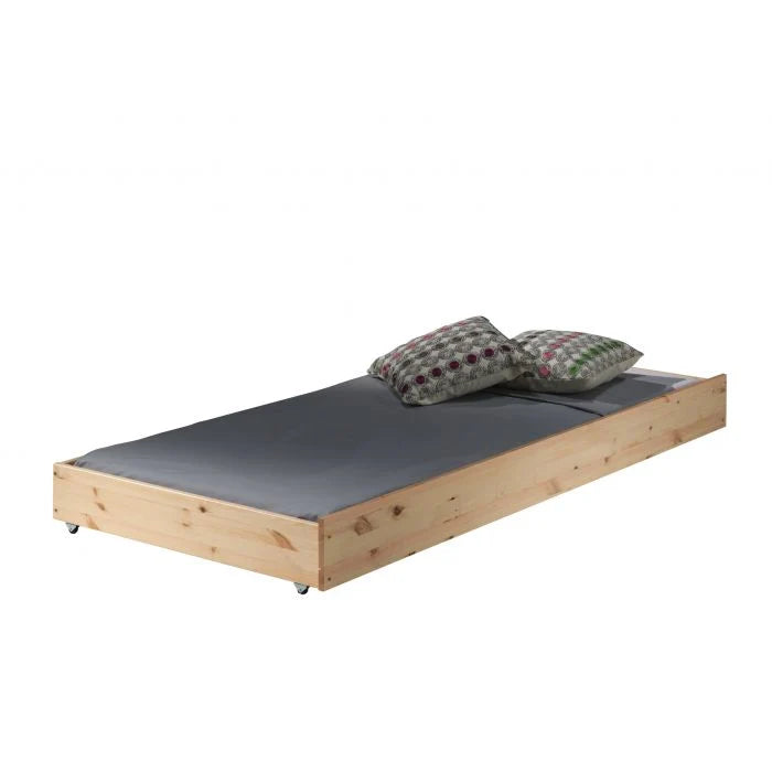 Lit superposé enfant pin naturel 90x200 cm hauteur 140 cm avec sommier inclus