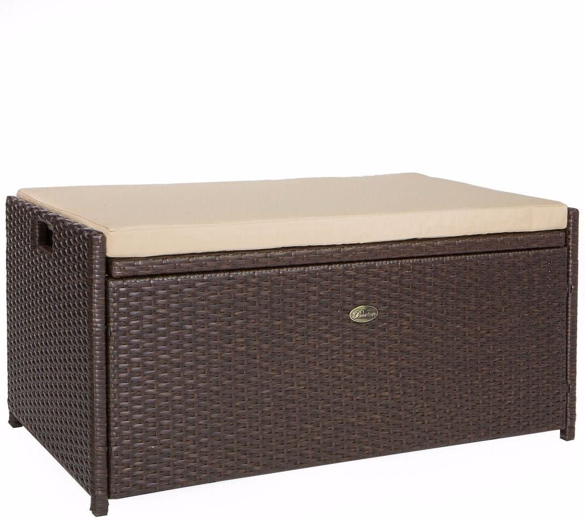 60 Gallon Outdoor Storage Bench - Waterproof Patio Deck Box with Side Handles