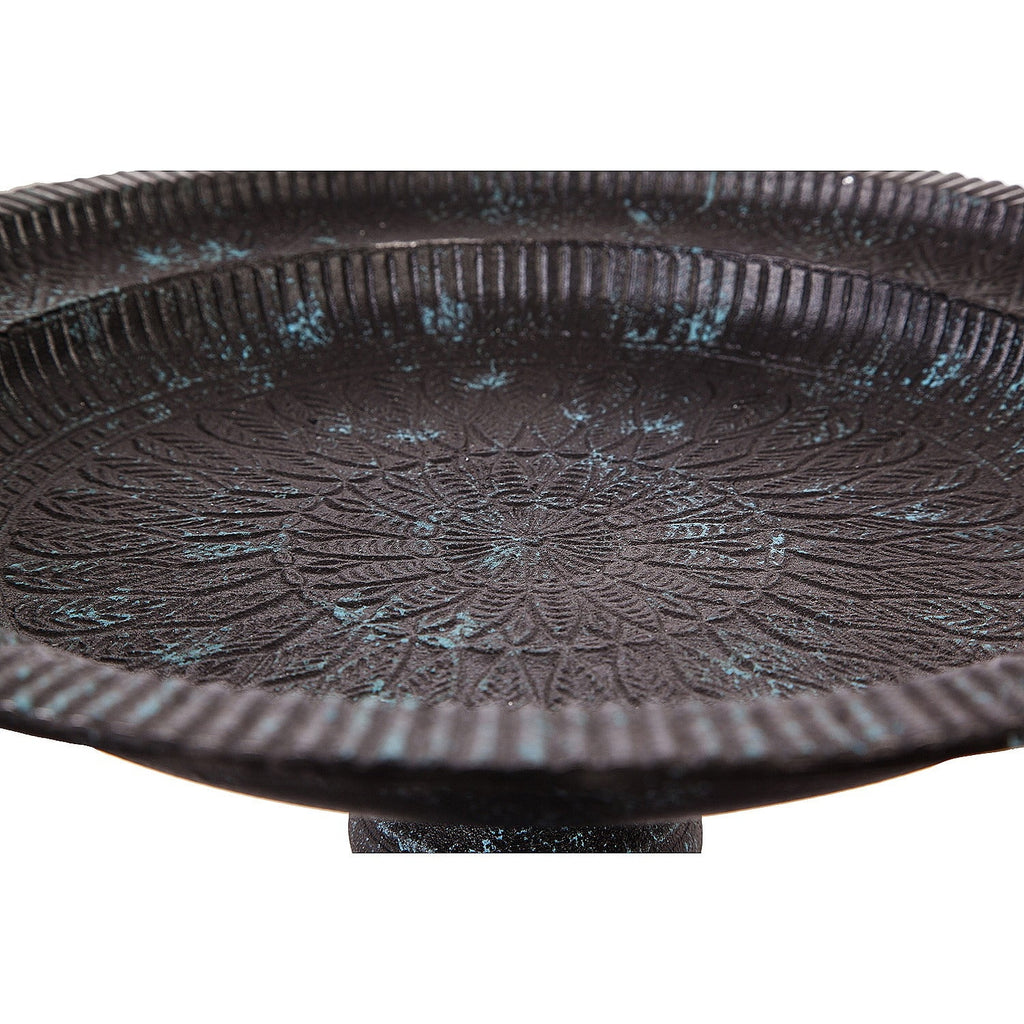 Evergreen Garden Cast Metal Bird Bath on Pedestal 20 x 19 x 15 Inches