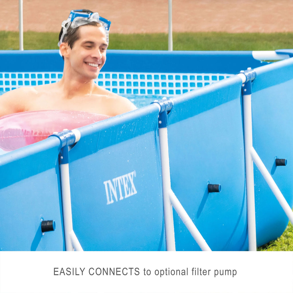 Open Box Intex 14.75ft x 7.3ft x 33In Rectangular Frame Above Ground Pool