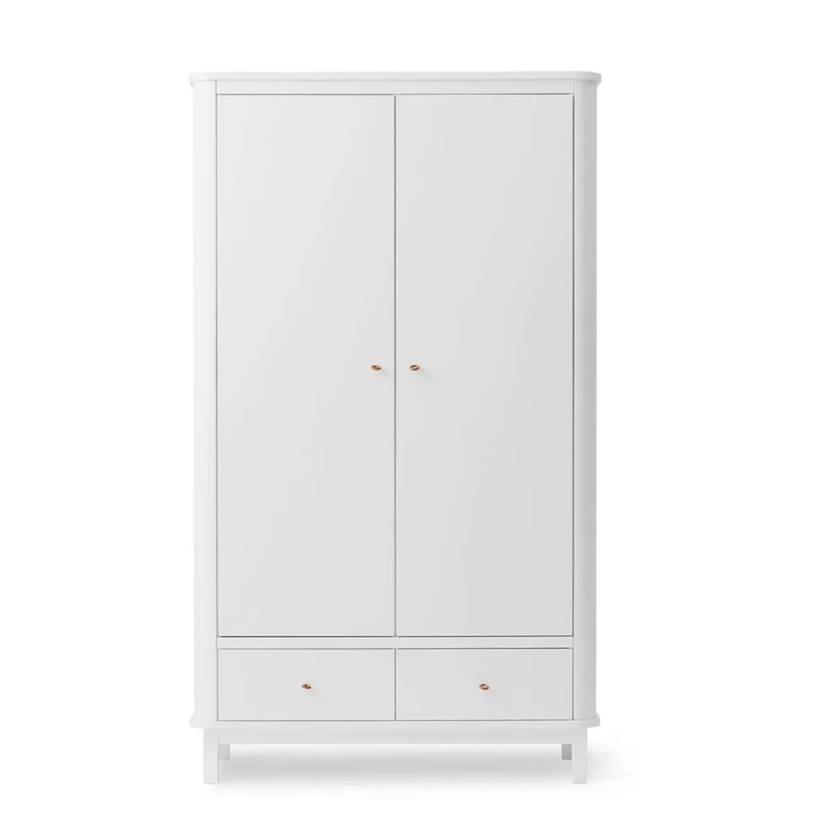 Armoire blanche 2 portes avec penderie, tiroirs et étagères modulables