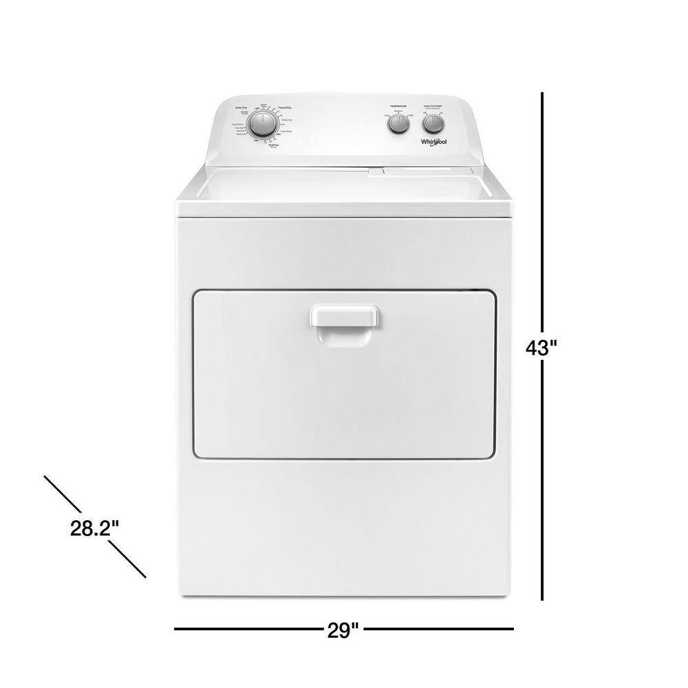 Top Load Electric Dryer with AutoDry System - Large Capacity Clothes Dryer with Wrinkle Shield & Hamper Door