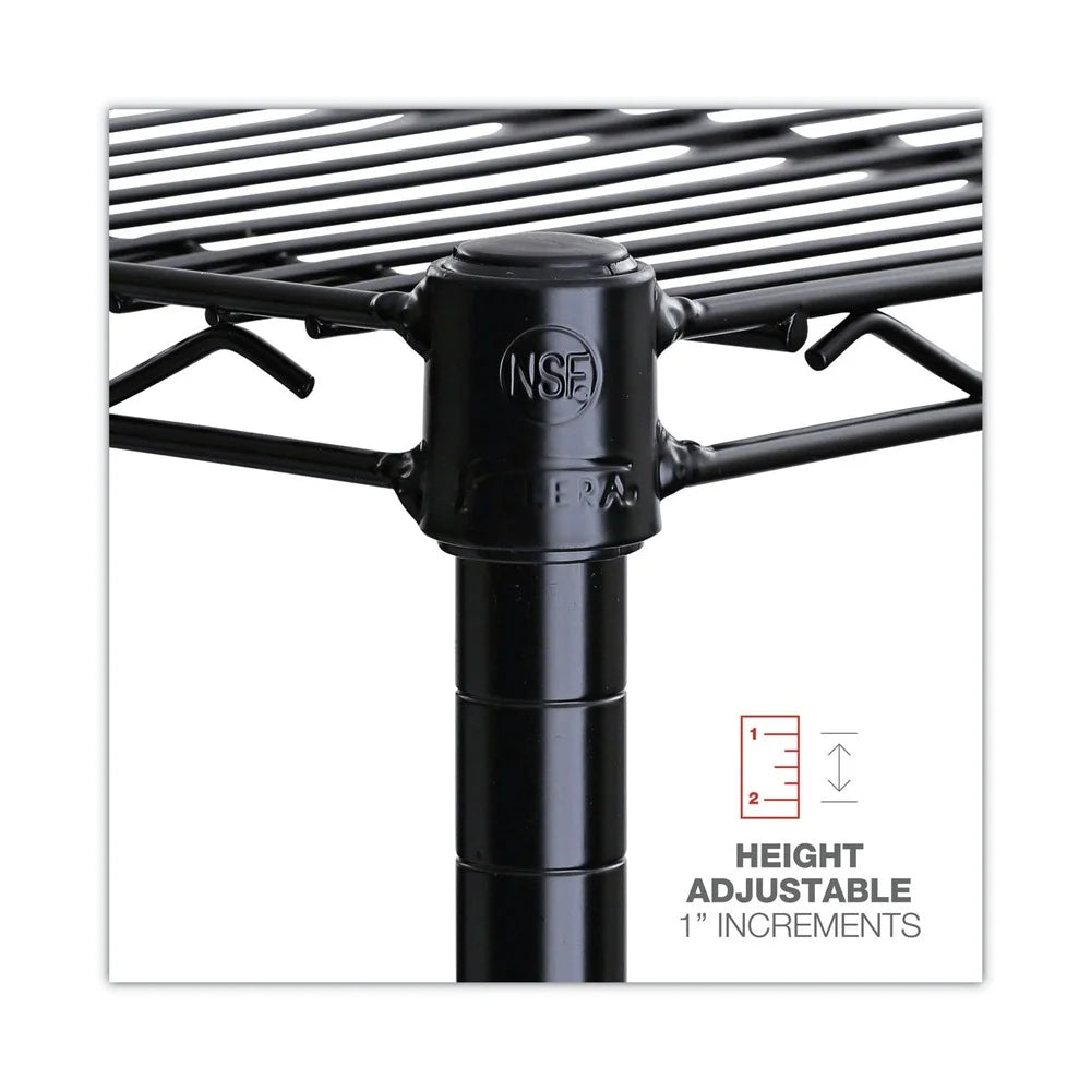 Alera Commercial Wire Shelving Six-Shelf 48w X 18d X 72h Black (ALESW664818BL)