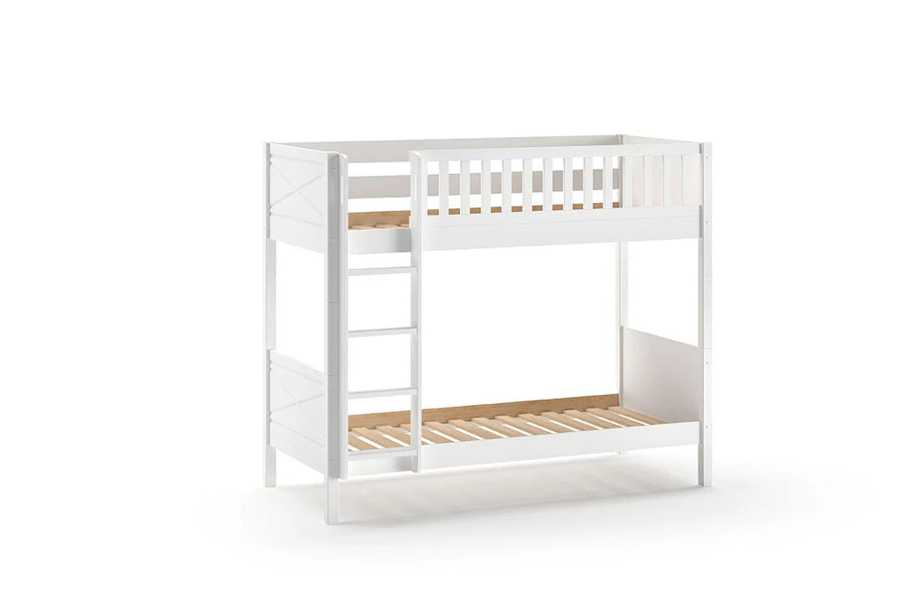 Lit superposé enfant blanc 2 places avec tiroir compatible