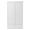 Armoire 2 portes avec penderie, tiroirs et étagères réglables