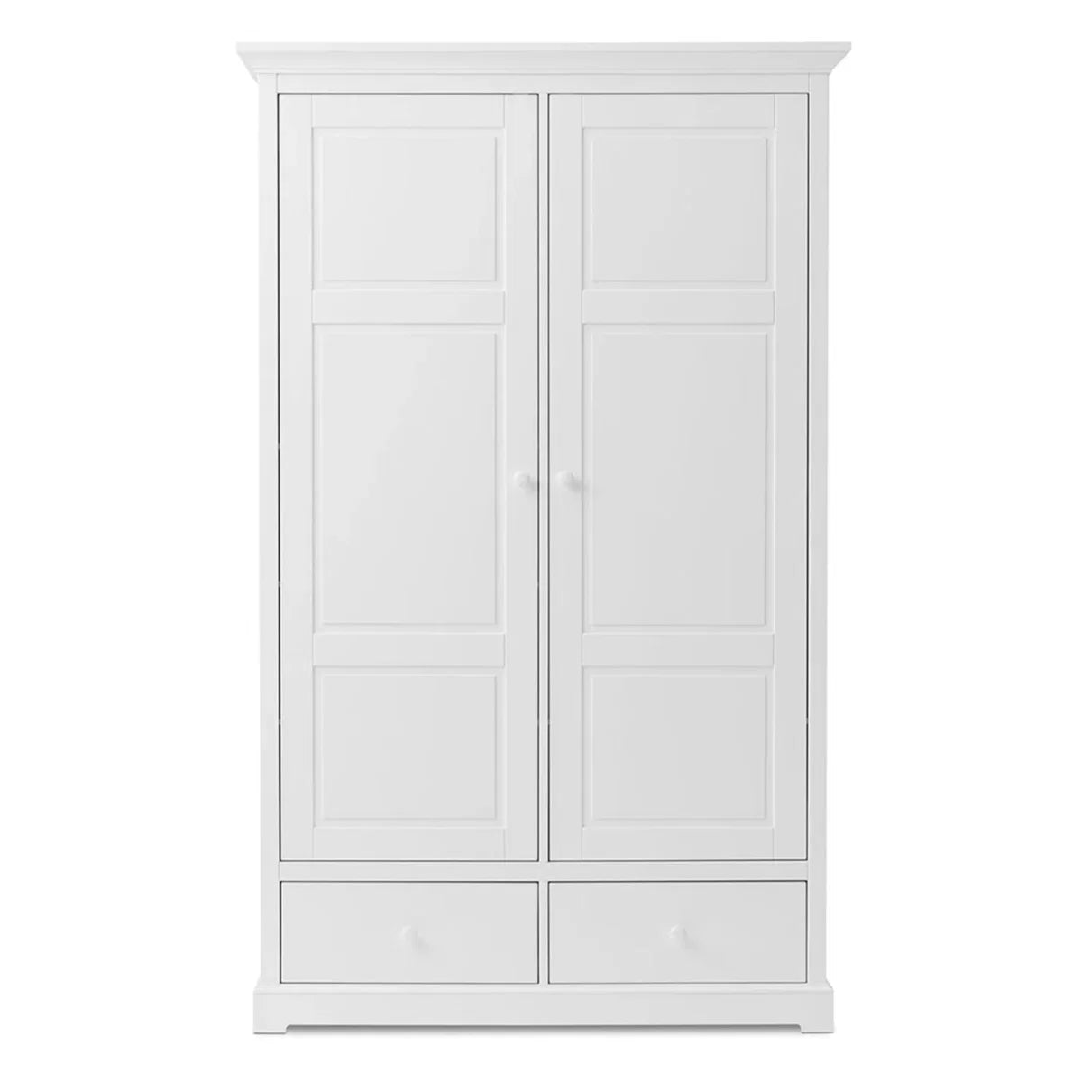 Armoire 2 portes avec penderie, tiroirs et étagères réglables