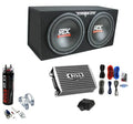 MTX Terminator Dual 12-Inch Loaded Subwoofer Enclosure with 1500W Monoblock Amplifier & 2-Farad Capacitor Kit