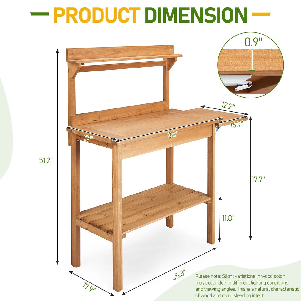 SgoodS 51.2 in x 45.3 in x 17.9 inGarden Potting Bench Table Outdoor Work bench Station