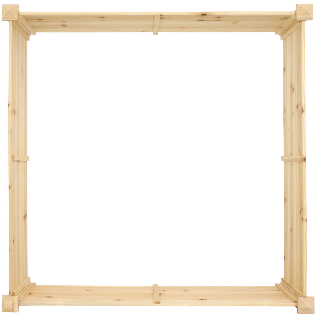 Sunnydaze 24" x 48.25" x 12.25" Rectangular Natural Wooden Outdoor Raised Garden Bed