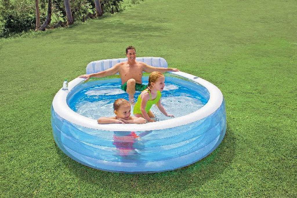 Intex Swim Center Inflatable Family Lounge Pool, 88" X 85" X 30", for Ages 3+
