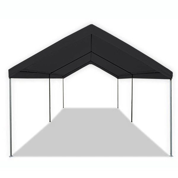 10x20 ft Straight Leg Instant Canopy Tent with Sidewalls, Pop-Up Outdoor Party Shelter & Carport, Black