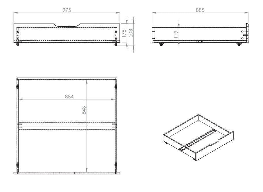 Lit superposé familial blanc 90x200 cm + 140x200 cm en bois