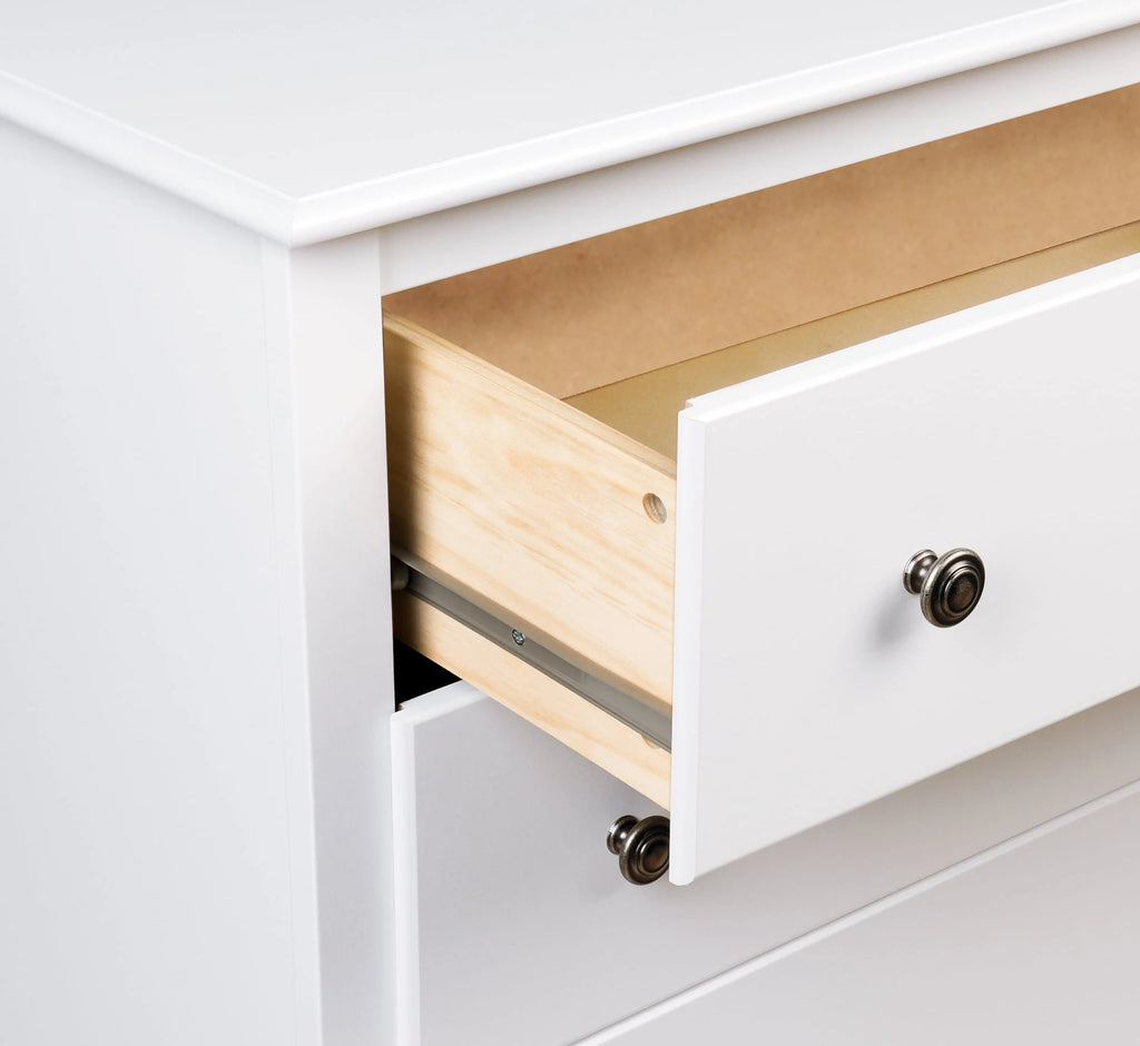 Prepac Monterey 6 Drawer Wooden Double Dresser, 16" x 59" x 29", White