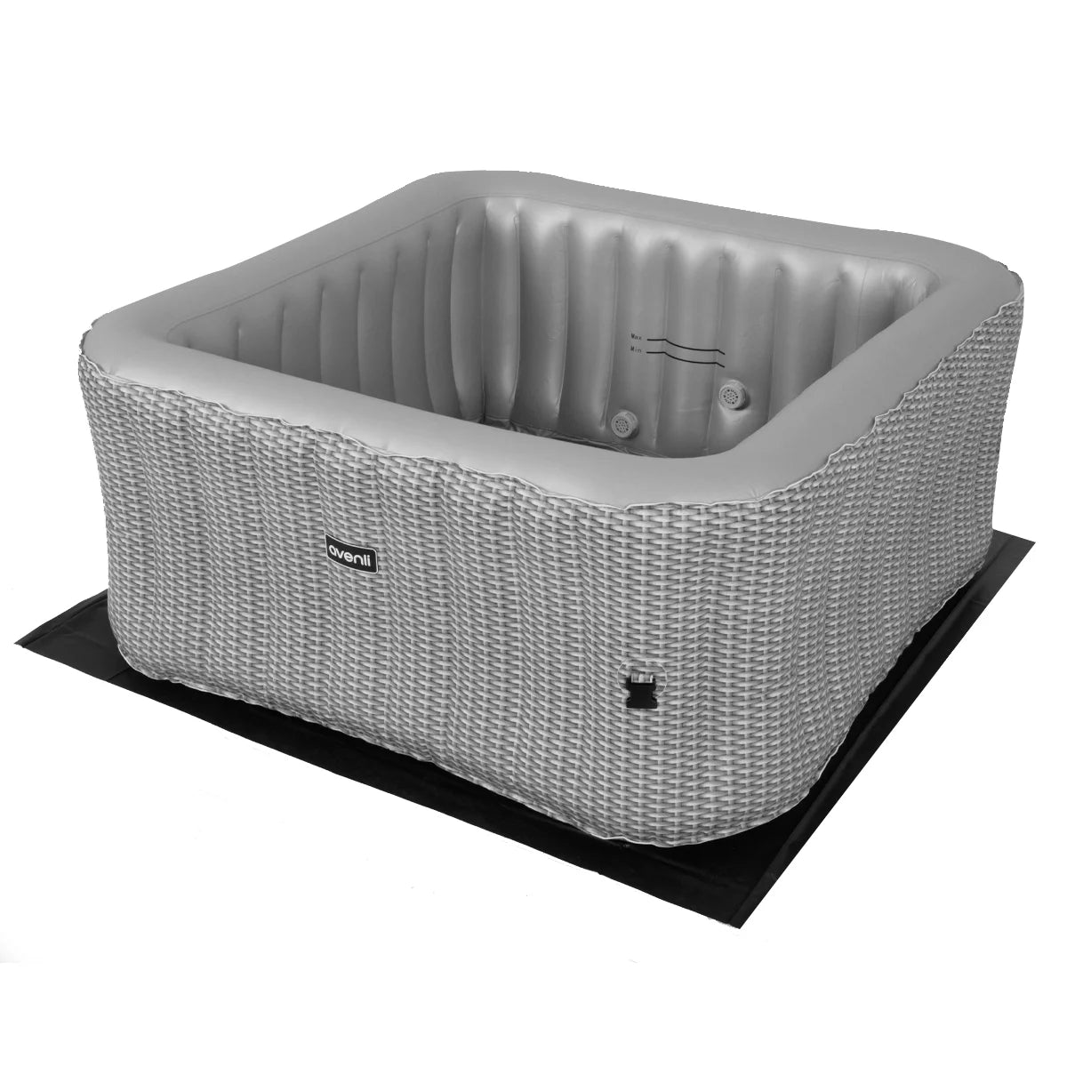 Avenli 4-Person Inflatable Square Spa, Silver Birch, 58" x 58" x 25"