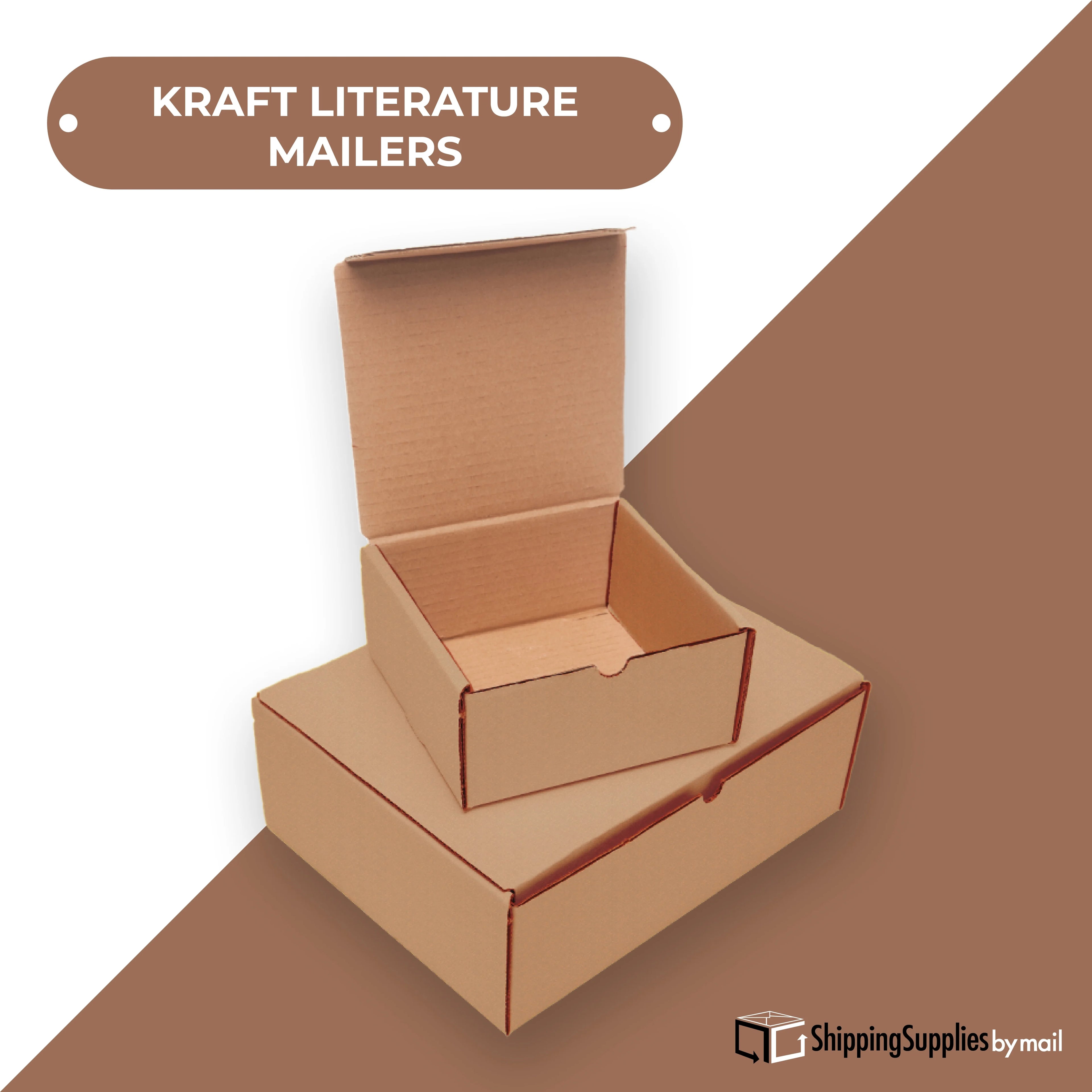 SSBM 12" x 12" x 4" ECT-32B Kraft Literature Shipping Mailers 50/Case