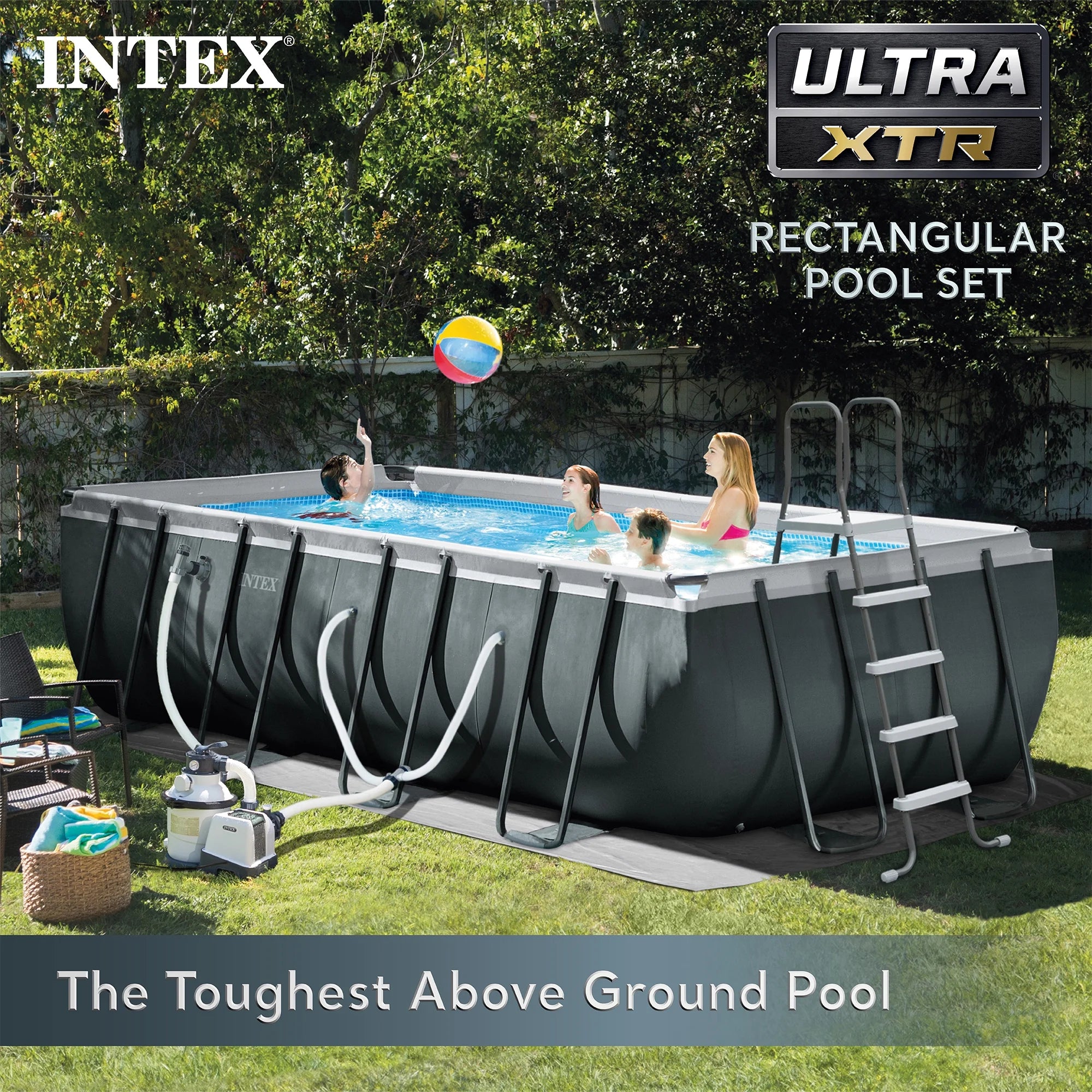 INTEX 18ft x 9ft x 52in Ultra XTR Above Ground Pool and Solar Pool Cover