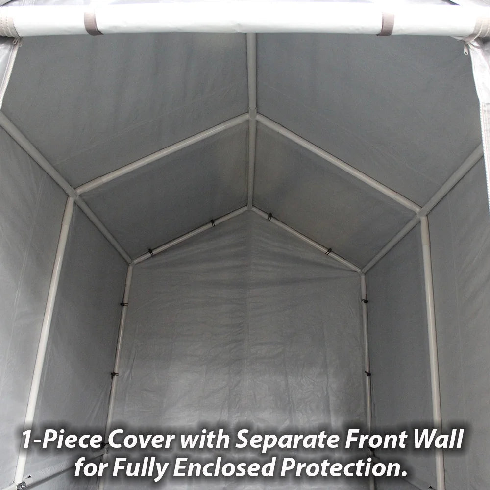 King Canopy 7 ft x 12 ft x 6.5 ft Silver Carport